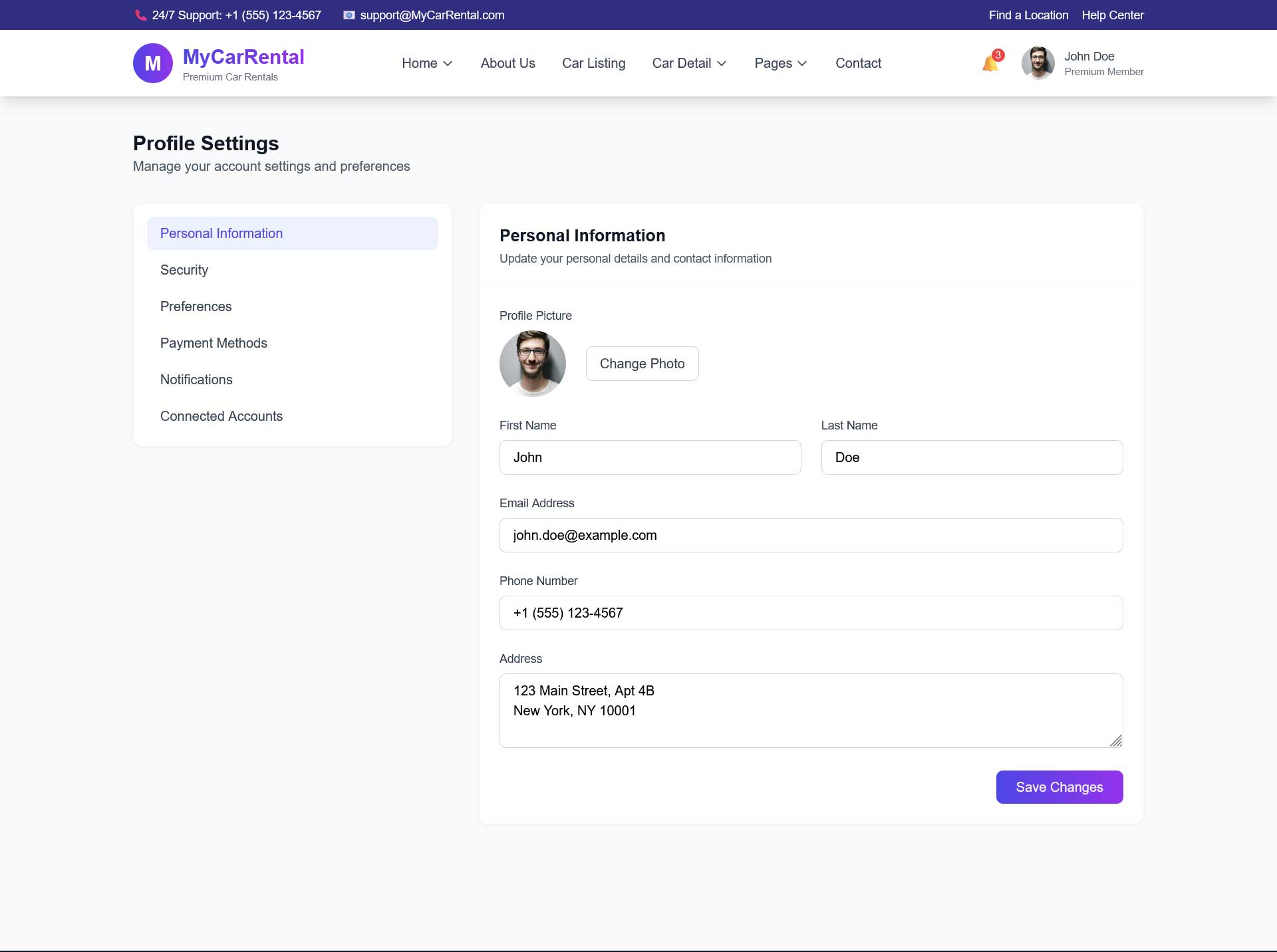 Profile Settings